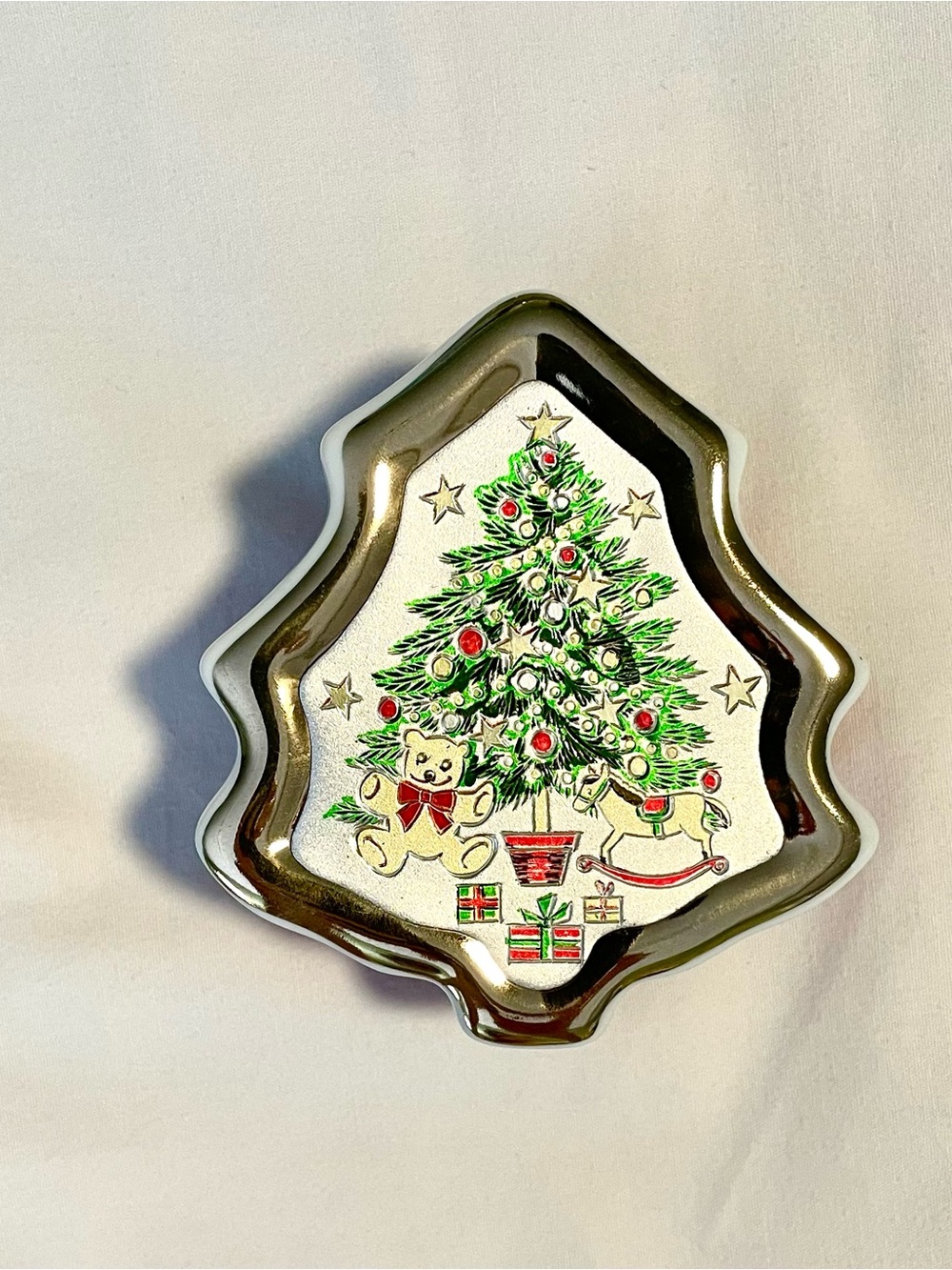 VTG "Jamestown China" Christmas Chokin~24kt Gold Trim in Original Box - Trinket